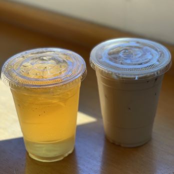 The Mill - White Peony Iced Tea and Iced Vanilla Bean Latte with Oatmilk - Coffee & Tea Near Me - Sacramento, California The Mill - White Peony Iced Tea and Iced Vanilla Bean Latte with Oatmilk - Coffee & Tea Near Me - Sacramento, California