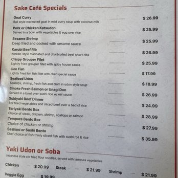 Sake Cafe - Menu - Entrees - Sushi Bars Near Me - Pensacola, Florida Sake Cafe - Menu - Entrees - Sushi Bars Near Me - Pensacola, Florida