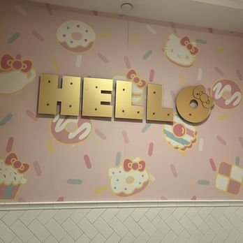 Hello Kitty Cafe - Bathroom wallpaper - one unisex restroom for the whole cafe - Cafes Near Me - Irvine, California Hello Kitty Cafe - Bathroom wallpaper - one unisex restroom for the whole cafe - Cafes Near Me - Irvine, California