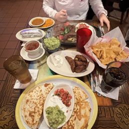 Shrimp quesadilla, Platanos Fritos, Steak Fajita, Guacamole Shrimp quesadilla, Platanos Fritos, Steak Fajita, Guacamole