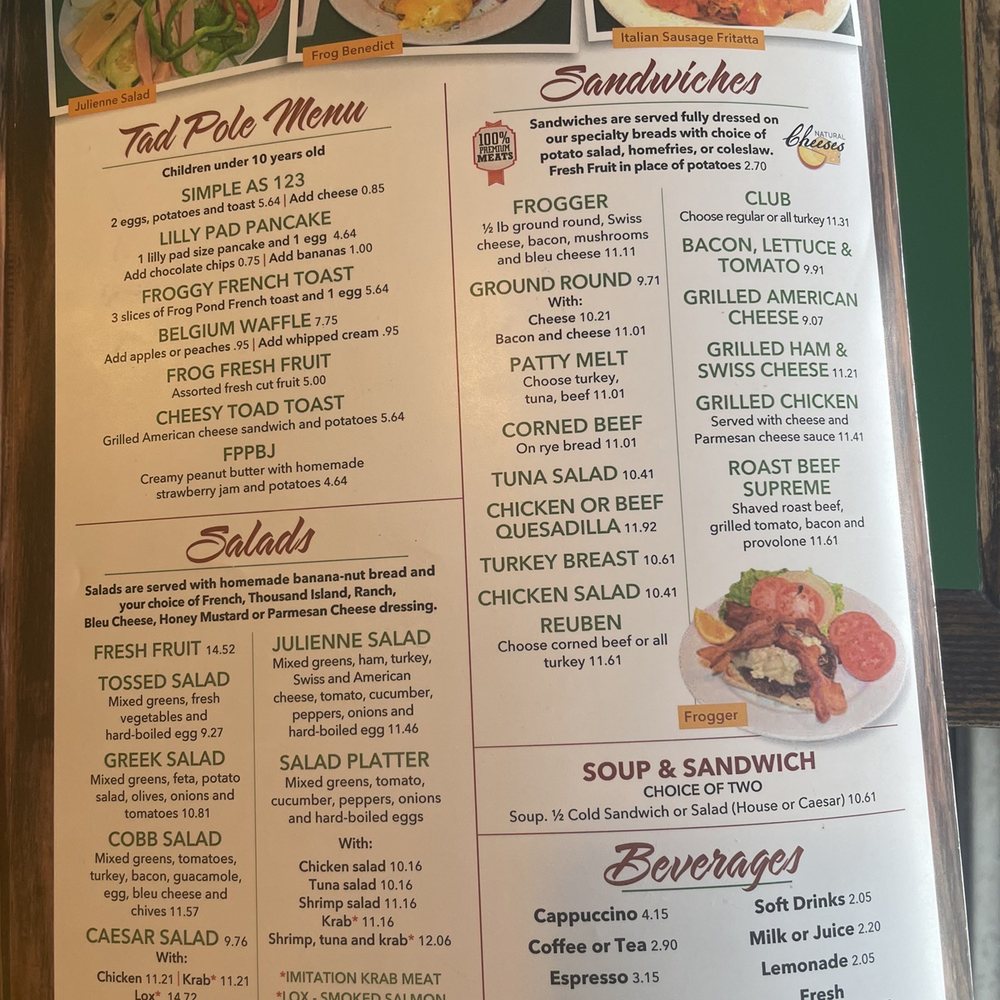 The Frog Pond - Menu 1 - Breakfast & Brunch Near Me - St Pete Beach, Florida The Frog Pond - Menu 1 - Breakfast & Brunch Near Me - St Pete Beach, Florida