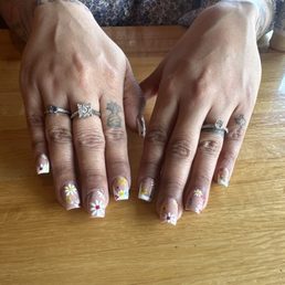 Full set acrylics with nail designs Full set acrylics with nail designs