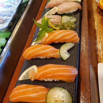 Sushi Masa - Salmon & Hamachi Nigiri - Japanese Near Me - San Jose, California Sushi Masa - Salmon & Hamachi Nigiri - Japanese Near Me - San Jose, California