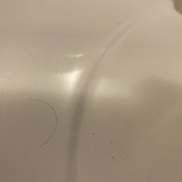 Hairs and scum all over sink Hairs and scum all over sink