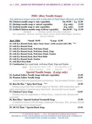Menu photo 2 Saigon Hut Boston, MA Menu photo 2 Saigon Hut Boston, MA