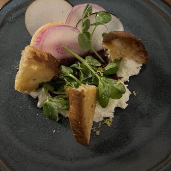 Hillbrook Inn - Dinner - winter radish with berries and ricotta - Bed & Breakfast Near Me - Charles Town, West Virginia
