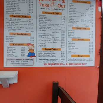 Kalen's Take Out - a menu on a wall - Food Stands Near Me - Digby, Nova Scotia Kalen's Take Out - a menu on a wall - Food Stands Near Me - Digby, Nova Scotia