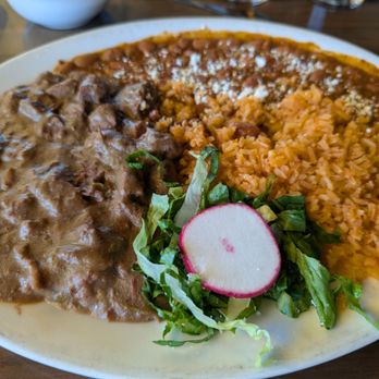 Isabel's Amor - Chili Verde with rice and burracho (spicy) beans. - Mexican Near Me - Gilbert, Arizona Isabel's Amor - Chili Verde with rice and burracho (spicy) beans. - Mexican Near Me - Gilbert, Arizona