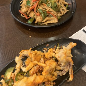 Noodle Man - Spicy calamari and jalapeño chicken noodle dish. - Noodles Near Me - Virginia Beach, Virginia Noodle Man - Spicy calamari and jalapeño chicken noodle dish. - Noodles Near Me - Virginia Beach, Virginia