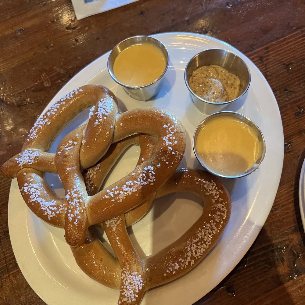 John Cutter - 2 soft pretzels with cheese and mustard - New American Near Me - Las Vegas, Nevada John Cutter - 2 soft pretzels with cheese and mustard - New American Near Me - Las Vegas, Nevada