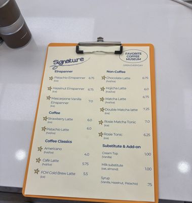 Menu photo 5 Favorite Coffee Museum Whittier, CA