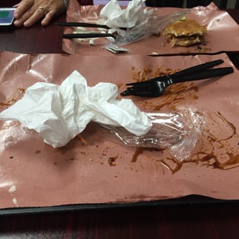 That BBQ Place - The aftermath of a 3 meat combo with beans, slaw and a sweet tea! - Sandwiches Near Me - Sherwood Park, Alberta