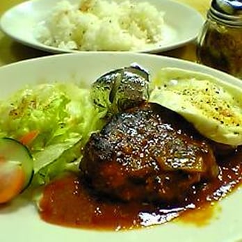 Cafe Mami - disappointing hamburg steak meal - looks much better than it tastes - Japanese Curry Near Me - Cambridge, Massachusetts