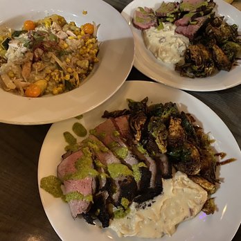 Back Bistro - Steak and mashed potatoes with the best roasted brussel sprouts we've ever eaten - New American Near Me - Folsom, California