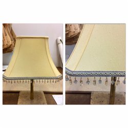 Shades of Soho - We made this shade in Barley shantung and added gimp with beads