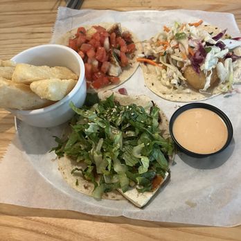 Taqueria Tsunami - Temp Closed - Taco trio and yucca fries Unbelievable - Asian Fusion Near Me - Roswell, Georgia