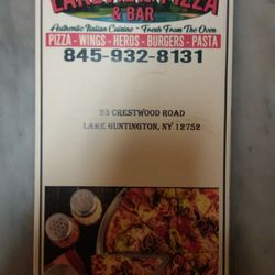 Lakeview Pizza - Front of our new menu.