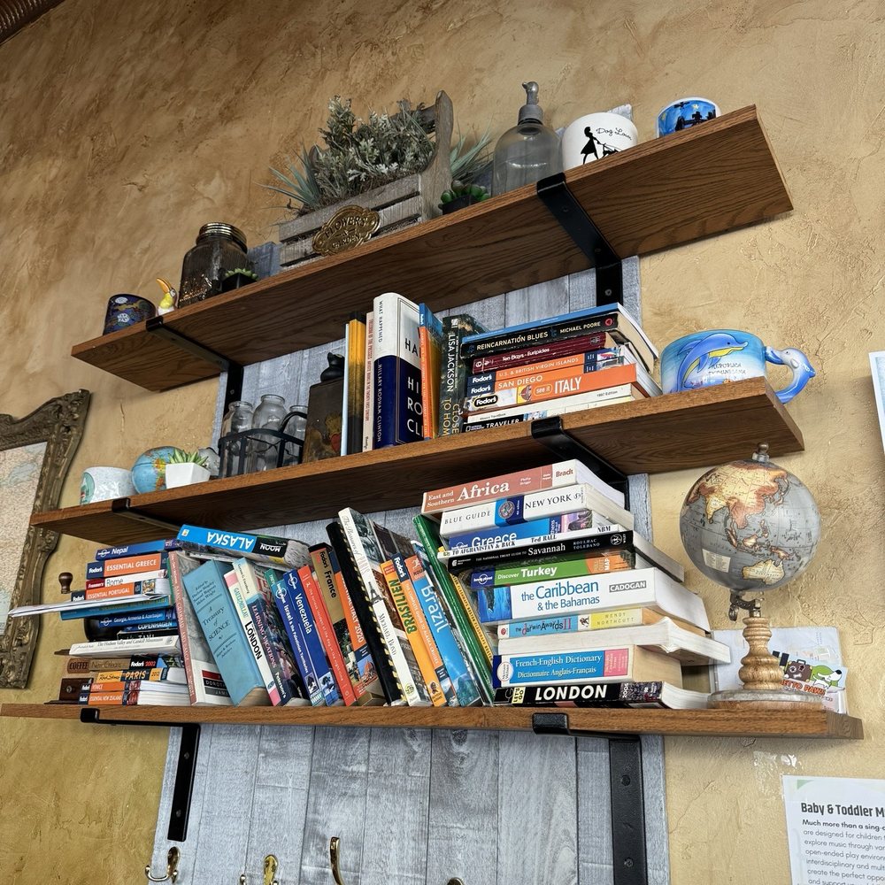 Bookshelf of travel books Bookshelf of travel books
