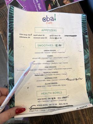 Menu photo 2 Oba Cafe Bozeman, MT Menu photo 2 Oba Cafe Bozeman, MT