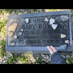 Here is the headstone to mark the grave of the boy who was found, but his case is open.