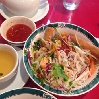 Saigon Palace - My bun (rice noodles) dish with a bit if everything in it! - Vietnamese Near Me - Charlotte, North Carolina Saigon Palace - My bun (rice noodles) dish with a bit if everything in it! - Vietnamese Near Me - Charlotte, North Carolina