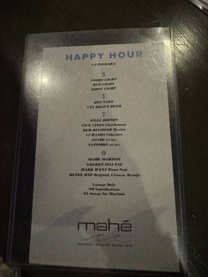 Menu photo 7 Mahé Seal Beach, CA