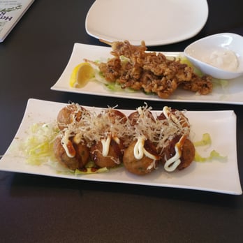 Hakata Ramen - Takoyaki on bottom Ika Geriso Squid feet top - Ramen Near Me - Quincy, Massachusetts Hakata Ramen - Takoyaki on bottom Ika Geriso Squid feet top - Ramen Near Me - Quincy, Massachusetts