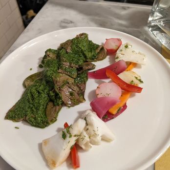 Sorpasso - Beef tongue with green sauce and giardiniera - Italian Near Me - Rome, RM Sorpasso - Beef tongue with green sauce and giardiniera - Italian Near Me - Rome, RM