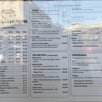 Kalia Cafe - Menu - Coffee & Tea Near Me - Kihei, Hawaii