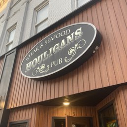 Exterior outside entrance of Houligans Steak & Seafood Pub - Entrance - Eau Claire, Wisconsin Exterior outside entrance of Houligans Steak & Seafood Pub - Entrance - Eau Claire, Wisconsin