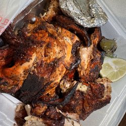 Pollos Asados Don Jose - Whole chicken meal came with rice, beans, tortillas and salsas. Feeds 2