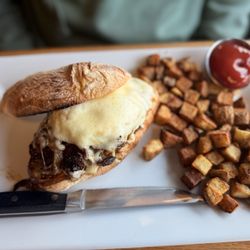 Makmak Eatery - Steak and cheese sandwich on brunch menu