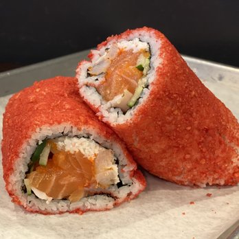 The Low-Key Poke Joint - Hot Cheetos wrap with salmon and shrimp wrap - Poke Near Me - Riverside, California The Low-Key Poke Joint - Hot Cheetos wrap with salmon and shrimp wrap - Poke Near Me - Riverside, California
