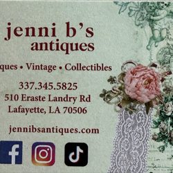 Jenni B’s Antiques - Business card