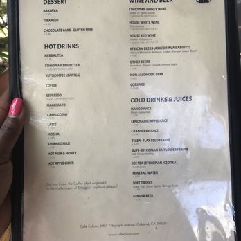 Cafe Colucci - Dessert and drink menu - Ethiopian Near Me - Oakland, California Cafe Colucci - Dessert and drink menu - Ethiopian Near Me - Oakland, California