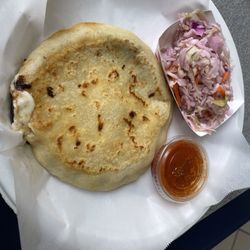 Authentic Salvadorian Pupusas - Chicharron pupusa! Delicious!