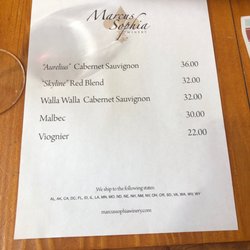 Marcus Sophia Winery - Current tasting