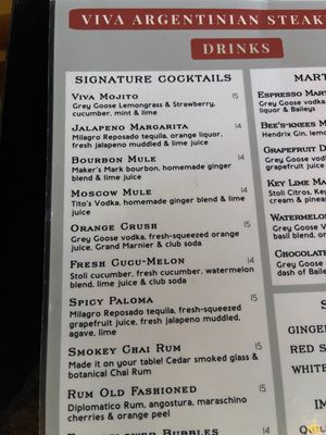 Menu photo 1 Viva Argentinian Steakhouse Key West, FL Menu photo 1 Viva Argentinian Steakhouse Key West, FL