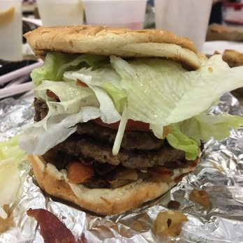 Five Guys - My bacon burger. That's a lotta lettuce - Burgers Near Me - Las Vegas, Nevada
