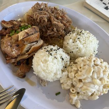 Moa Kai - Plate lunch with shoyu chicken and pork, rice and Mac salad - Hawaiian Near Me - Orlando, Florida Moa Kai - Plate lunch with shoyu chicken and pork, rice and Mac salad - Hawaiian Near Me - Orlando, Florida