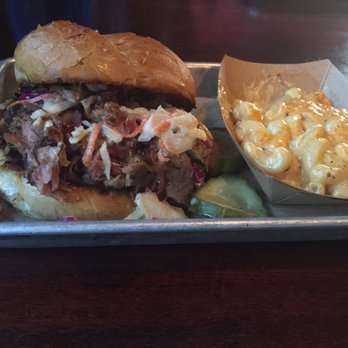 Dinosaur Bar-B-Que - Carolina Pork BBQ Sandwich with 1 Side of Mac & Cheese - Barbeque Near Me - Rochester, New York