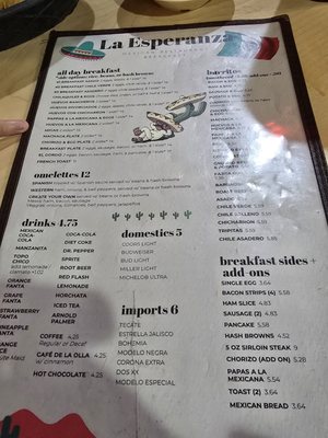 Menu photo 1 La Esperanza Restaurant Odessa, TX Menu photo 1 La Esperanza Restaurant Odessa, TX