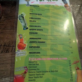 TaKitos Mexican Restaurant - Drink menu - Beer, Wine & Spirits Near Me - Hollywood, Florida