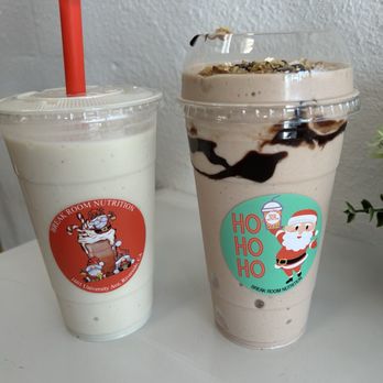 Break Room Nutrition - Mango Pineapple and Chunky Monkey - Juice Bars & Smoothies Near Me - Riverside, California Break Room Nutrition - Mango Pineapple and Chunky Monkey - Juice Bars & Smoothies Near Me - Riverside, California