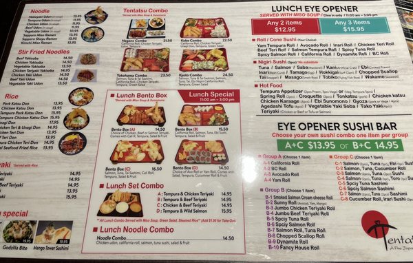 Menu photo 6 Tentatsu Vancouver, BC