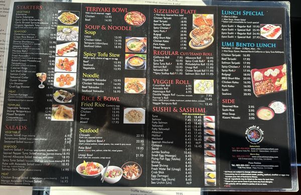 Menu photo 5 Umi Sushi & Sake Morro Bay, CA