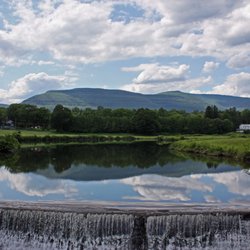 Our view of the Blue Mountain Reservoir and the Catskills. www.ArkadiaCottages.com