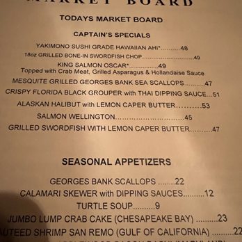 Salt Cellar - Menu listing swordfish - Seafood Near Me - Scottsdale, Arizona
