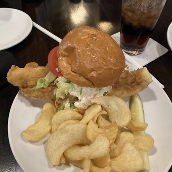 Dee Jay's BBQ Ribs & Grille - Collier - My Fish sammich with sidewinder fries . . . - Barbeque Near Me - Bridgeville, Pennsylvania