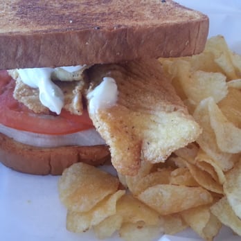 Mid Atlantic Seafood - Fried Flounder Sandwich with lettuce, tomato, mayo.  For $5.99...GET ON THIS!! - Seafood Near Me - Laurel, Maryland